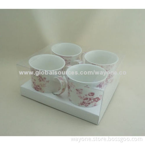 3pcs Tet Set (Tea Pot+Sugar Pot+Creamer) with Red Flower Design, Suitable for Promotion and Home Use